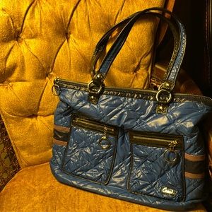 Coach Glam Ski Bunny Blue Tote